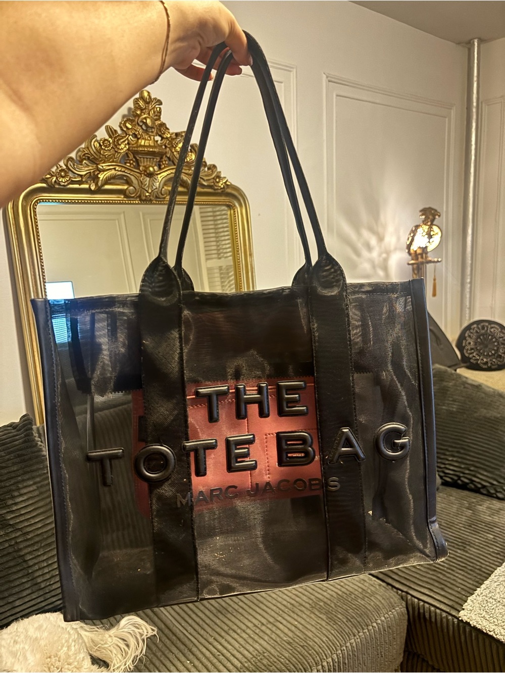 Large Black Marc Jacobs Transparent Mesh THE TOTE - Picture 3 of 8